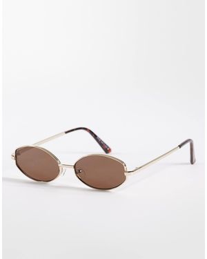 Aire Objective Slim Oval Metal Sunglasses - White