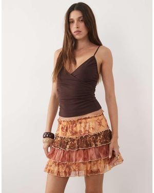 Miss Selfridge Minigonna A Balze - Multicolore