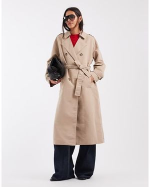 Vero Moda Longline Belted Trench Coat - White