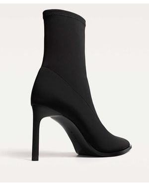 Stradivarius – ankle boots mit stoff und stilettoabsatz - Schwarz