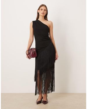 Gina Tricot Co-ord Fringe Midi Skirt - Natural