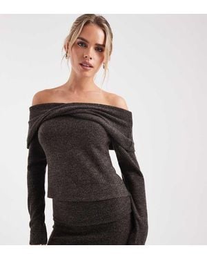 Vero Moda Off Shoulder Long Sleeve Top Co-ord - Black