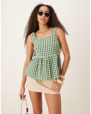 Nobody's Child Dana Sleeveless Peplum Top - Green