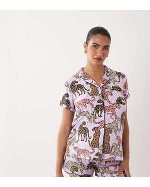 Chelsea Peers Maternity Short Sleeve Revere Top Pyjama Set - White