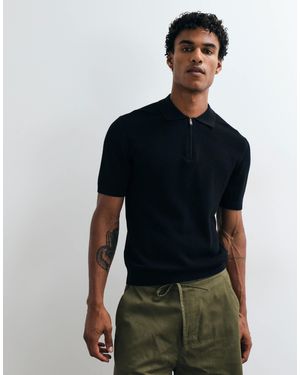 Mango Polo en maille zippé - Bleu