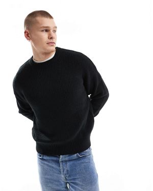 Bershka – gerippter pullover - Schwarz