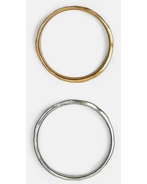 Pull&Bear Set Van 2 Armbanden Met Textuur - Metallic