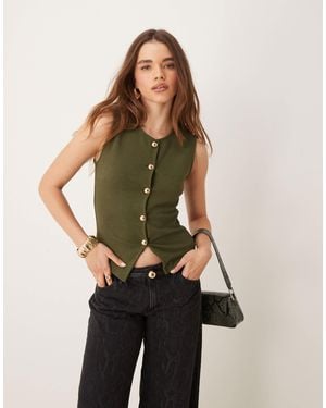 Gina Tricot Waistcoat - Green
