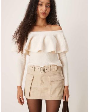 Glamorous Belted Mini Cargo Skirt - Natural
