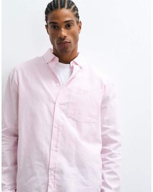 ASOS Camisa Oxford Holgada A Rayas En Rosa Claro