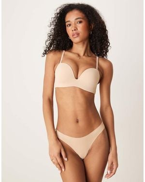 Boux Avenue Strapless Microfibre Multiway Padded Bra - Brown