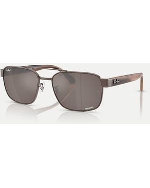 Ray-Ban Rb3751Ch Chromance Square Polarised Sunglasses With Lens - Multicolour