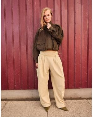 Stradivarius Oversize Faux Suede Jacket - Brown