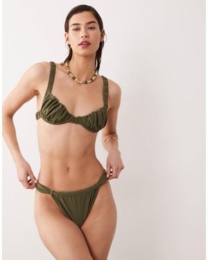 Miss Selfridge Mix And Match High Leg Bikini Bottom - Brown