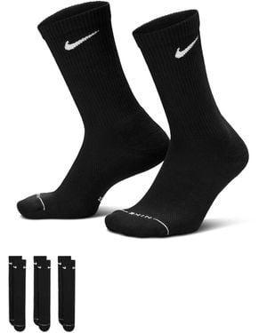 Nike Everyday Plus 3 Pack Crew Socks - Black