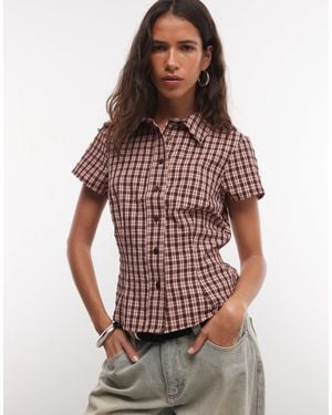 Collusion Chemise ajustée à poche à carreaux et bordeaux - Multicolore