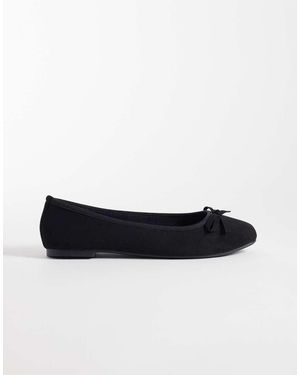 New Look Bailarinas Negras De Antelina - Negro