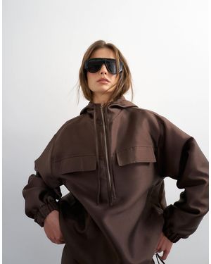 TOPSHOP – bomberjacke aus satin-twill - Braun
