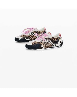 Desigual Zapatillas Deportivas Negras Con Estampado Animal Estilo Patchwork - Blanco