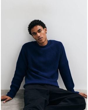 ASOS Relaxed Knitted Ribbed Turtle Neck Jumper - Blue