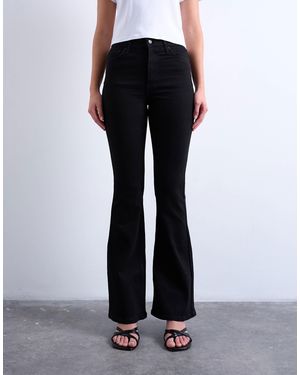 TOPSHOP Jamie Flare High Rise Jean - Black
