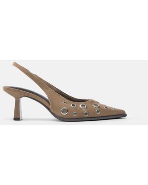 Pull&Bear Schoenen Met Hoge Hak En Studs - Wit