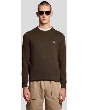 Lyle & Scott Mid Knits Cotton Crew Neck Jumper - Brown