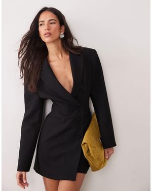 Miss Selfridge Strong Shoulder Cinched Blazer Dress - Black