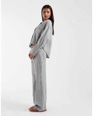 Gap Co-ord Striped Linen Mix Trouser - White