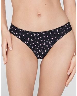Tezenis Printed Microfibre Brazilian Briefs - Black