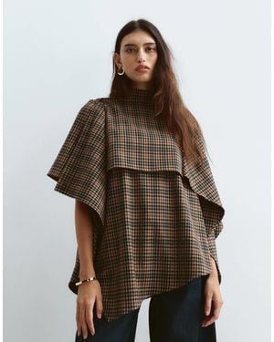 ARRANGE Top With Removable Drape Detail - Brown