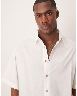 ASOS Oversized Boxy Linen Look Shirt - Natural