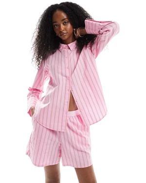 Vero Moda Oversized Shirt Co-ord - Pink