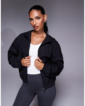 4505 – cropped-laufjacke aus webstoff - Blau