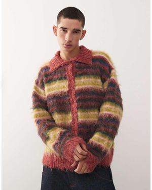Reclaimed Vintage Knit Colla Cardigan - Red