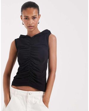 JJXX Tanktop Met Capuchon En Gerimpeld - Blauw