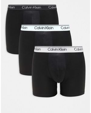 Calvin Klein – 3er-pack boxershorts aus elastischer mikrofaser - Schwarz