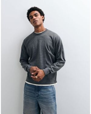 ASOS Oversized Knitted Sweater With Panel Detail In - Blue
