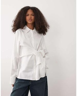 Mango Tie Waist Shirt - White