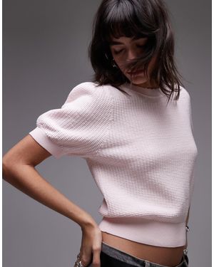 & Other Stories – kurzärmliges strickoberteil - Pink