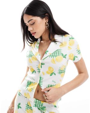 ASOS Shrunken Revere Waffle Shirt - Multicolour