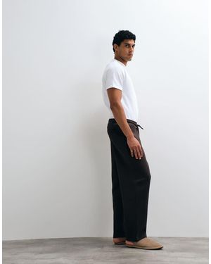 ASOS Jogger Relajado De Corte Tapered Con Detalle De Herrajes Plateados En-Marrón - Gris