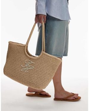Tommy Hilfiger Elevated Raffia Tote Bag - Blue