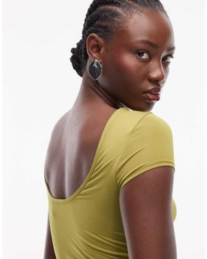 ASOS Slinky Cap Sleeve Scoop Back Top - Green