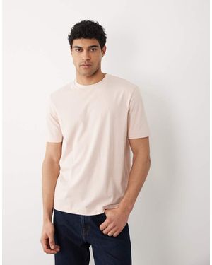BOSS Hugo Boss Cotton T-shirt With Contrast Logo - Natural