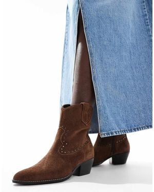 OFF THE HOOK Kensal Leather Ankle Boots - Brown
