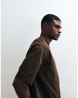 Only & Sons Camiseta Marrón Oscuro Extragrande - Negro
