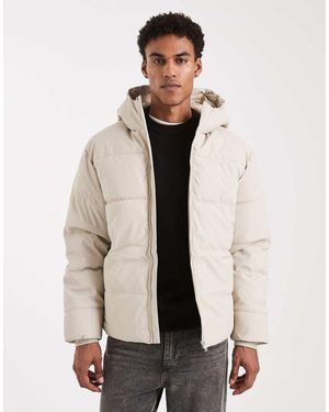 Only & Sons Abrigo Color Crema Acolchado Resistente Al Agua De -Blanco - Neutro