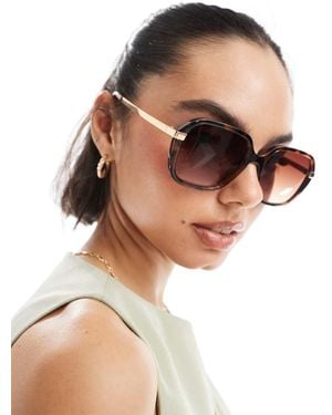 New Look Square Detail Sunglasses - Brown