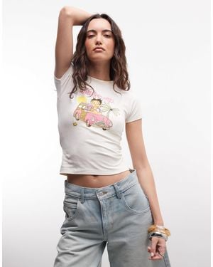 Daisy Street Baby Tee With Betty Boop Graphic - White